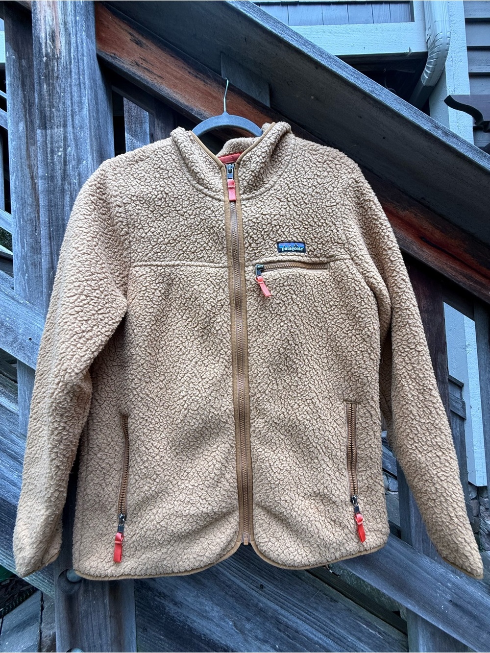 Patagonia Camel Sherpa Fleece Full-Zip Hoodie